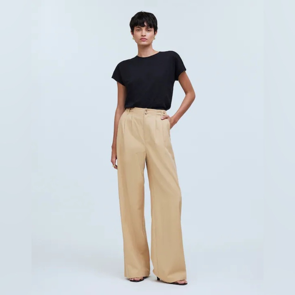 NWT Madewell The Harlow Wide-Leg Pant - 0 - Khaki Tan